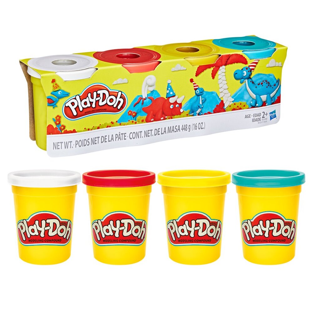 Play-Doh Modeling Compound 4-Pack of 4-Ounce Cans New in Box  Age (ADD-ON ONLY )
